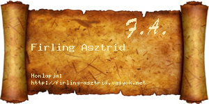 Firling Asztrid névjegykártya